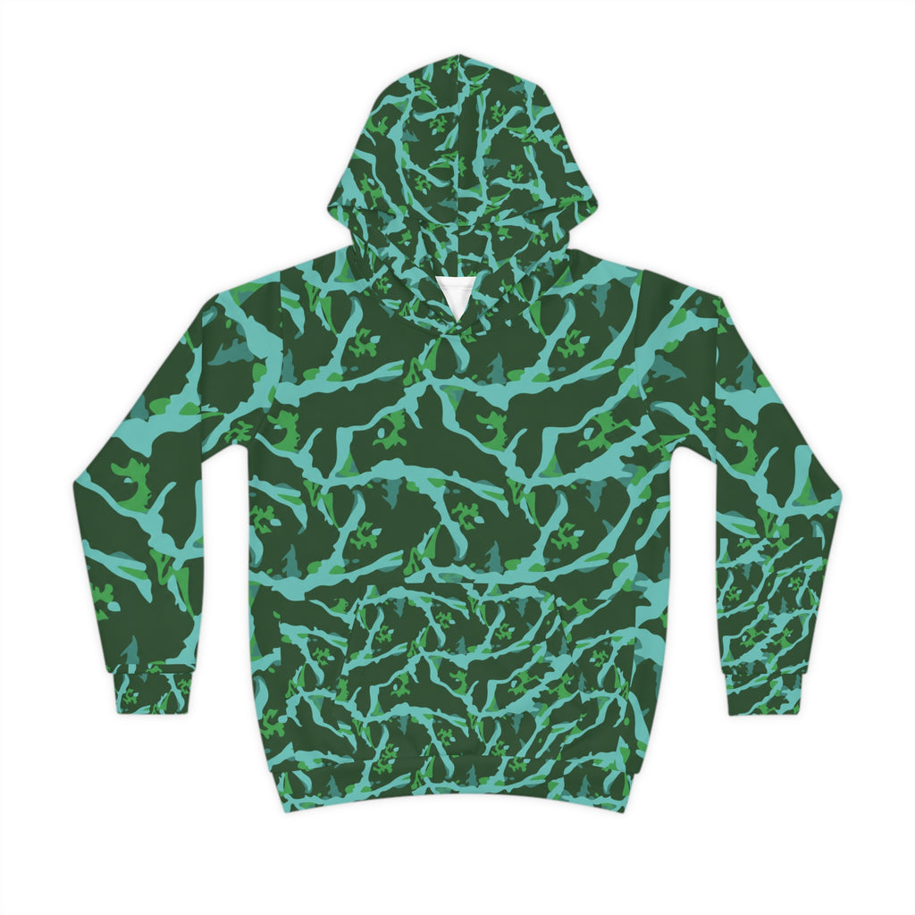 Kids Swamp Aqua Camo Hoodie