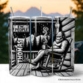 Bigfoot Cabin Life 20oz Personalized Tumbler With Lid and Stainless Steel Straw, Sarcastic Introvert Camping Gift Cup