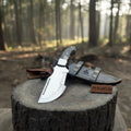 Handmade Stainless Steel Tracker Knife – Ram Horn or Wendi Wood Handle | Heavy Duty Hunting & Camping Knife | JW SteelCrafts