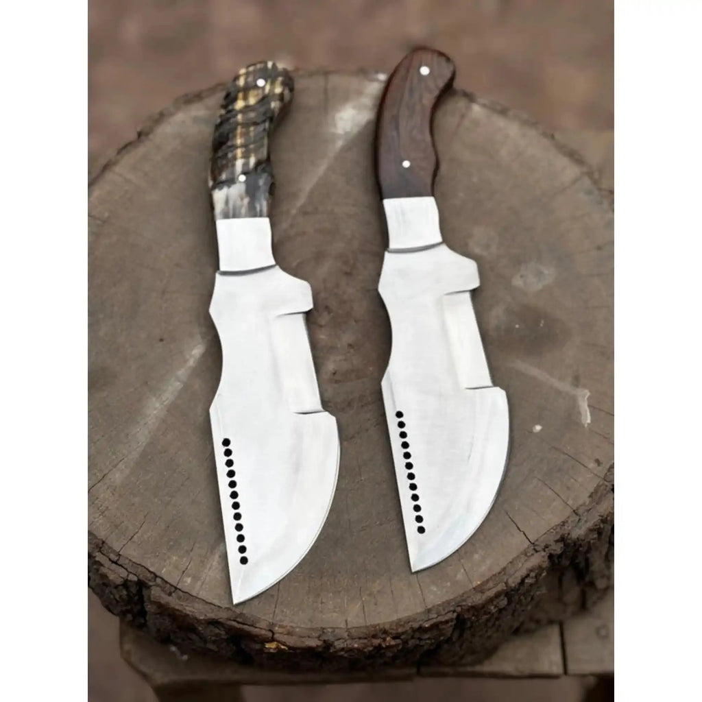 Handmade Stainless Steel Tracker Knife – Ram Horn or Wendi Wood Handle | Heavy Duty Hunting & Camping Knife | JW SteelCrafts